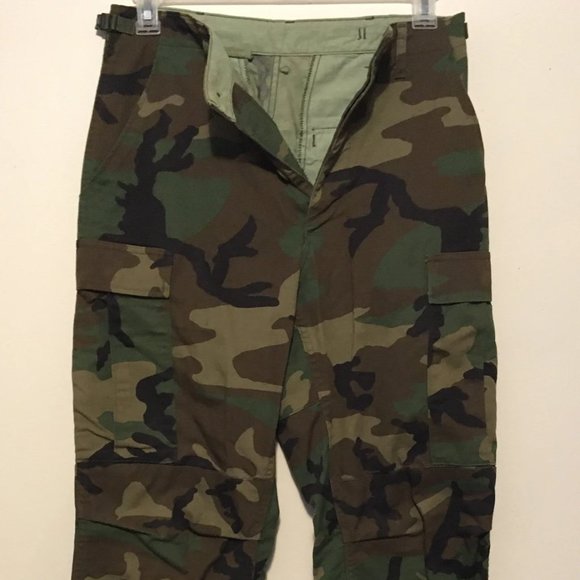 Authentic Army Pants Camouflage Woodland Fatigues Size SM Long Military Combat - Picture 2 of 12